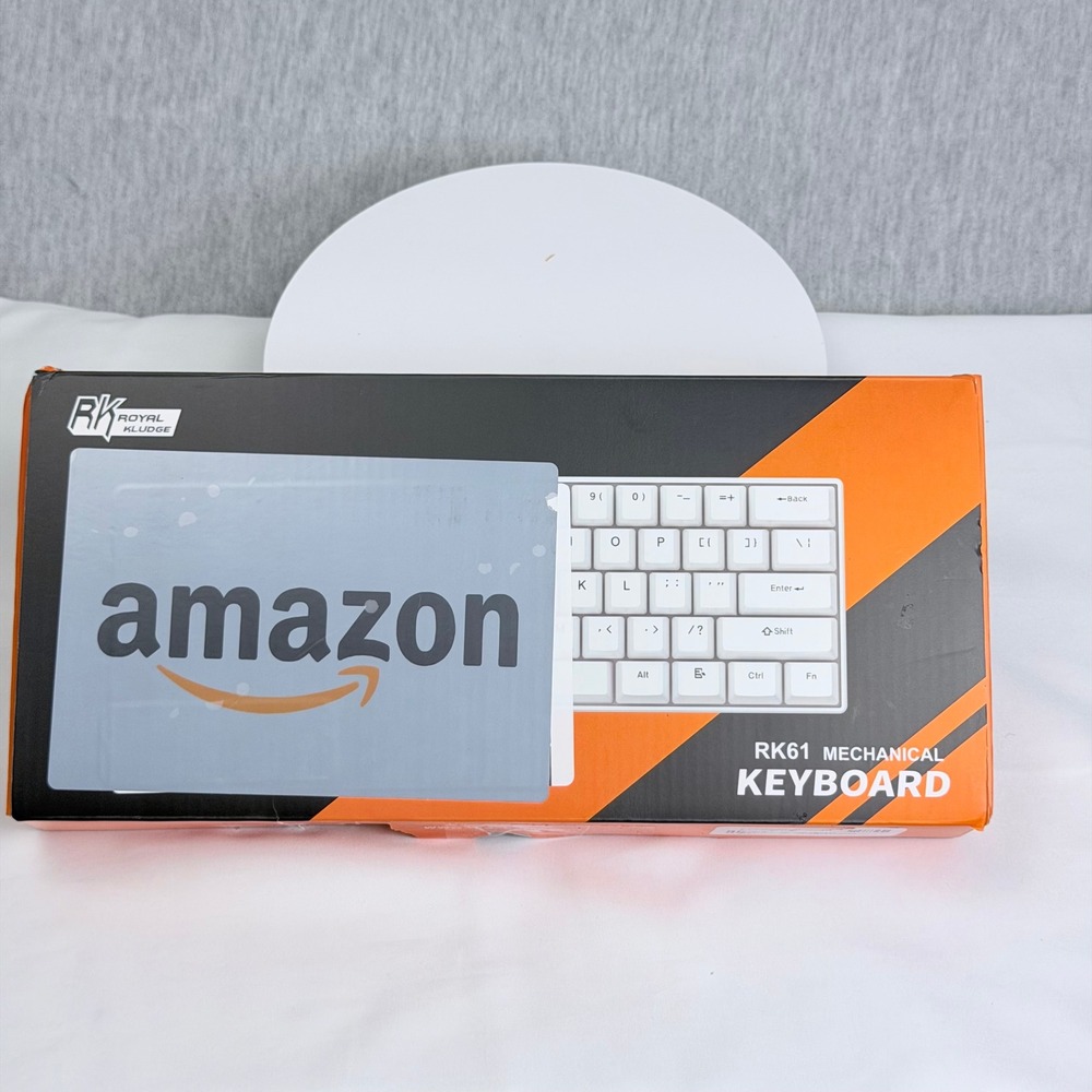 RK Royal Kludge RK61 QMK Mechanical Keyboard White Red Switch Hot Swap RGB